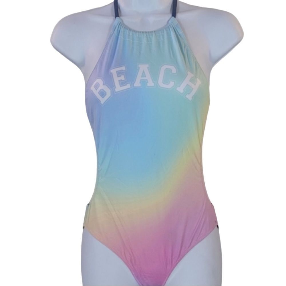 Chaser Rainbow Ombre Swimsuit Beach Bum Size Medium NWT
